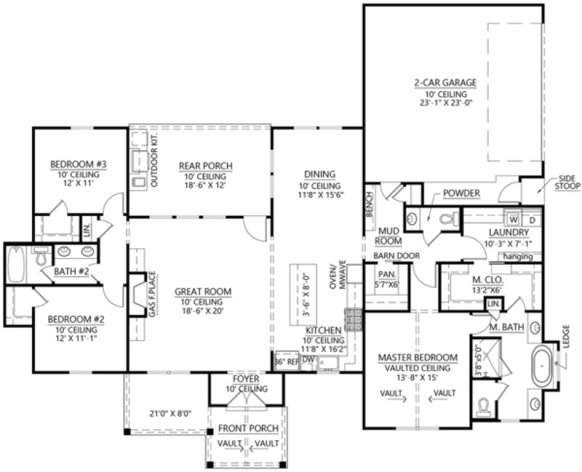 Main Floor Plan for House Plan #903991