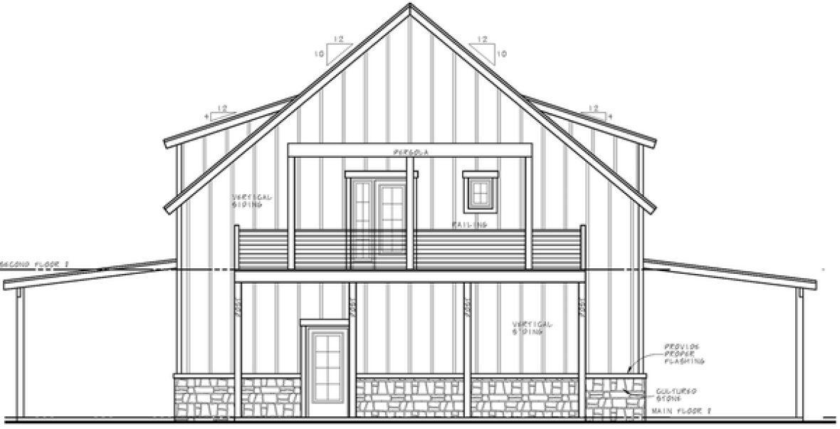 Left Elevation for House Plan #155651