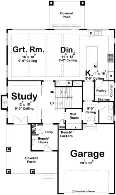 Main Floor Plan for House Plan #708003