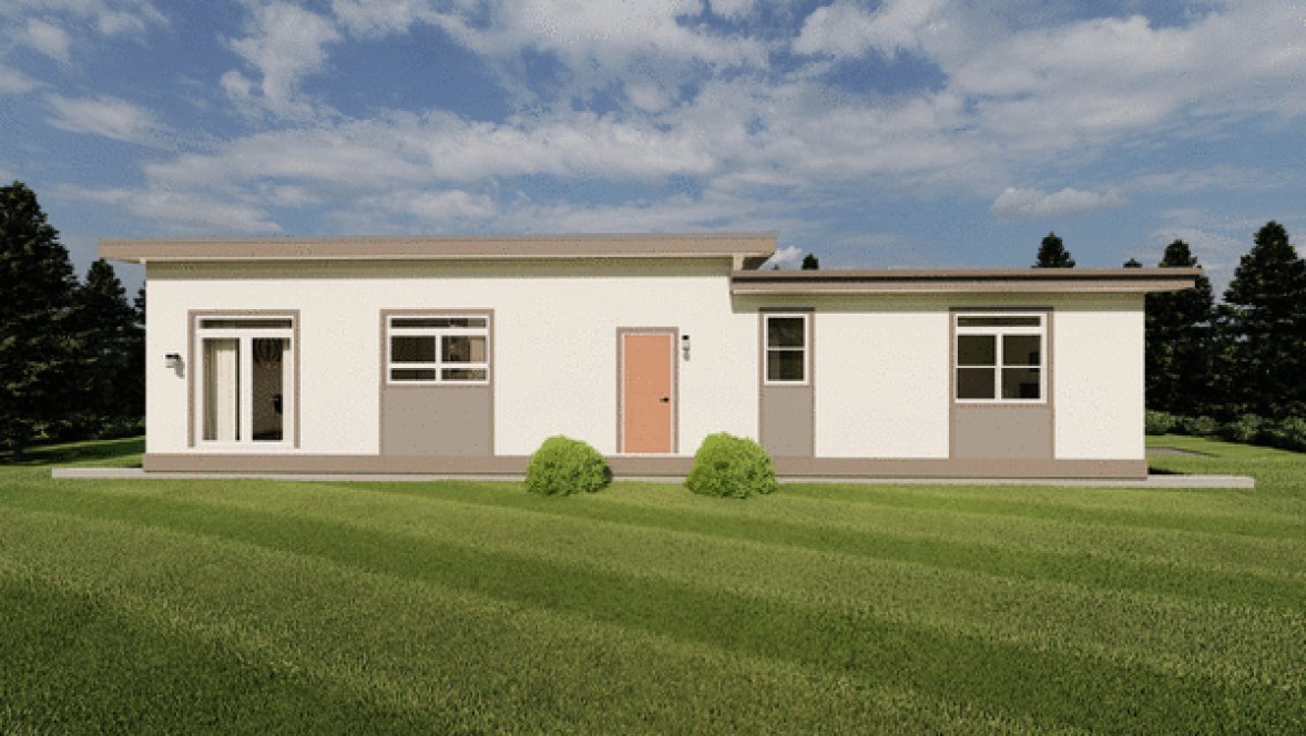 Rear Elevation for House Plan #203119