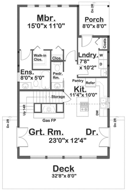 Main Floor Plan for House Plan #203123