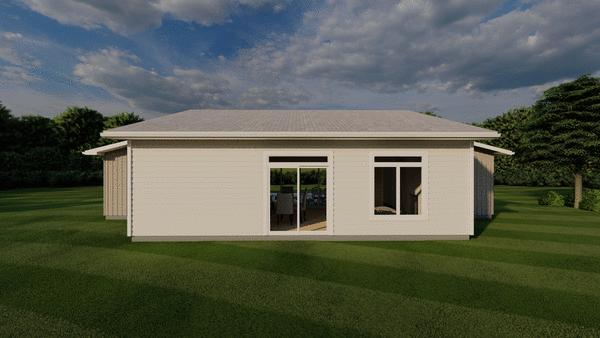 Rear Elevation for House Plan #203099