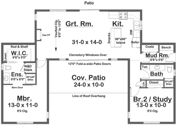 Main Floor Plan for House Plan #203099