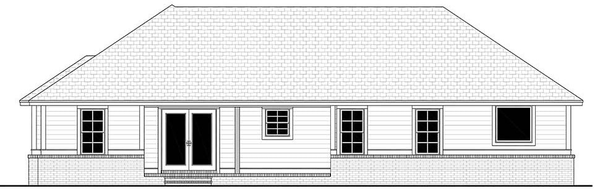 Rear Elevation for House Plan #309541