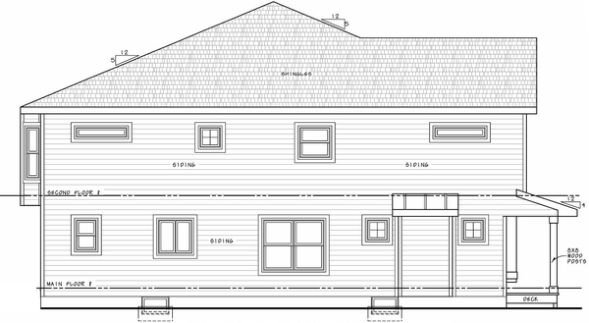 Left Elevation for House Plan #158972