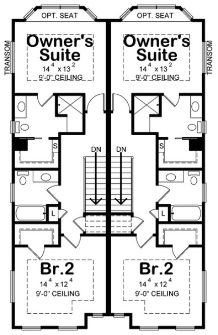 Second Floor Plan for House Plan #158972