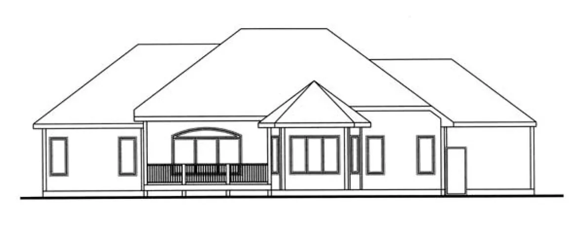 Rear Elevation for House Plan #708991
