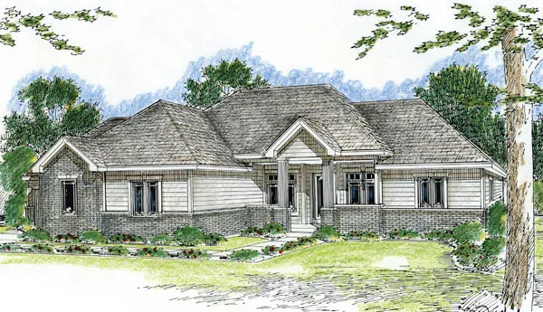 Full Rendering for House Plan #708991