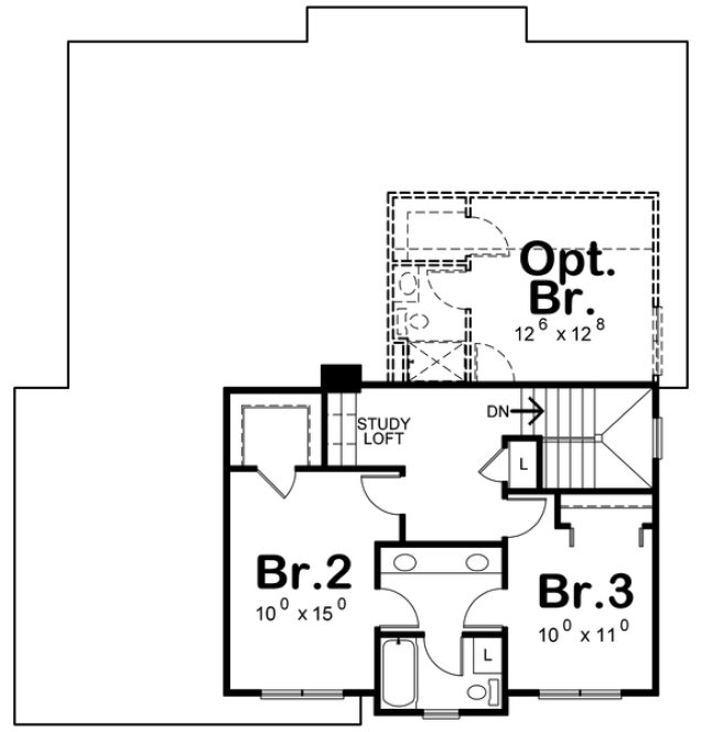 Second Floor Plan for House Plan #155991