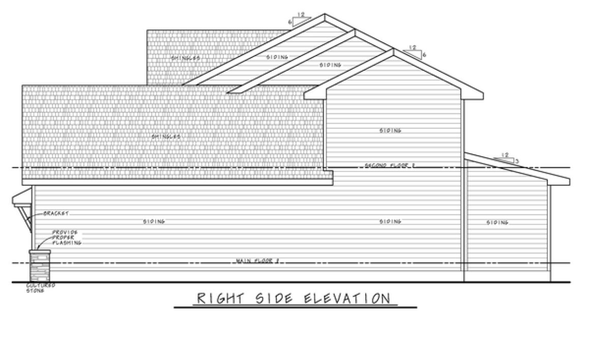 Right Elevation for House Plan #157702