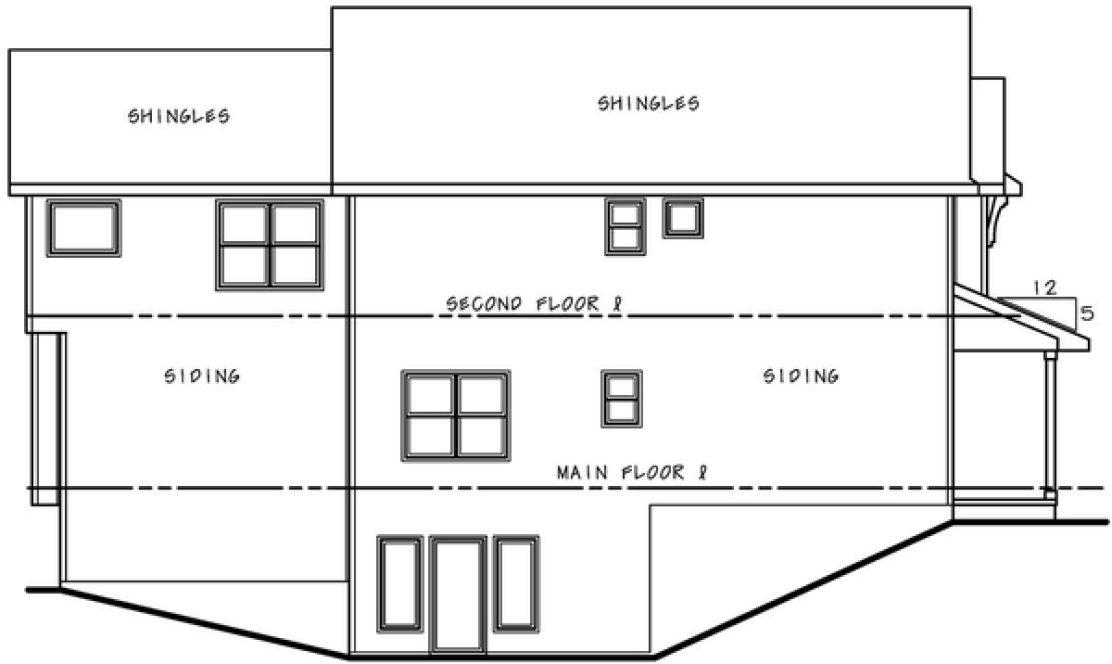 Left Elevation for House Plan #158442
