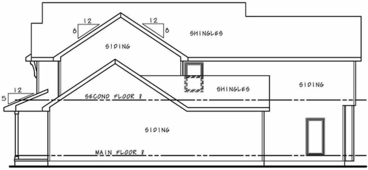 Right Elevation for House Plan #158442