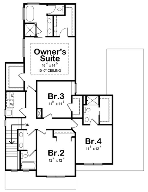 Second Floor Plan for House Plan #158442