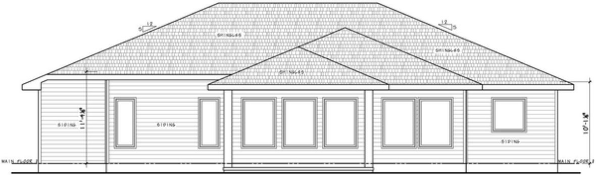 Rear Elevation for House Plan #156712