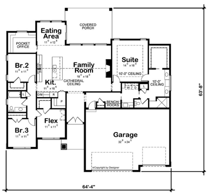Main Floor Plan for House Plan #156712