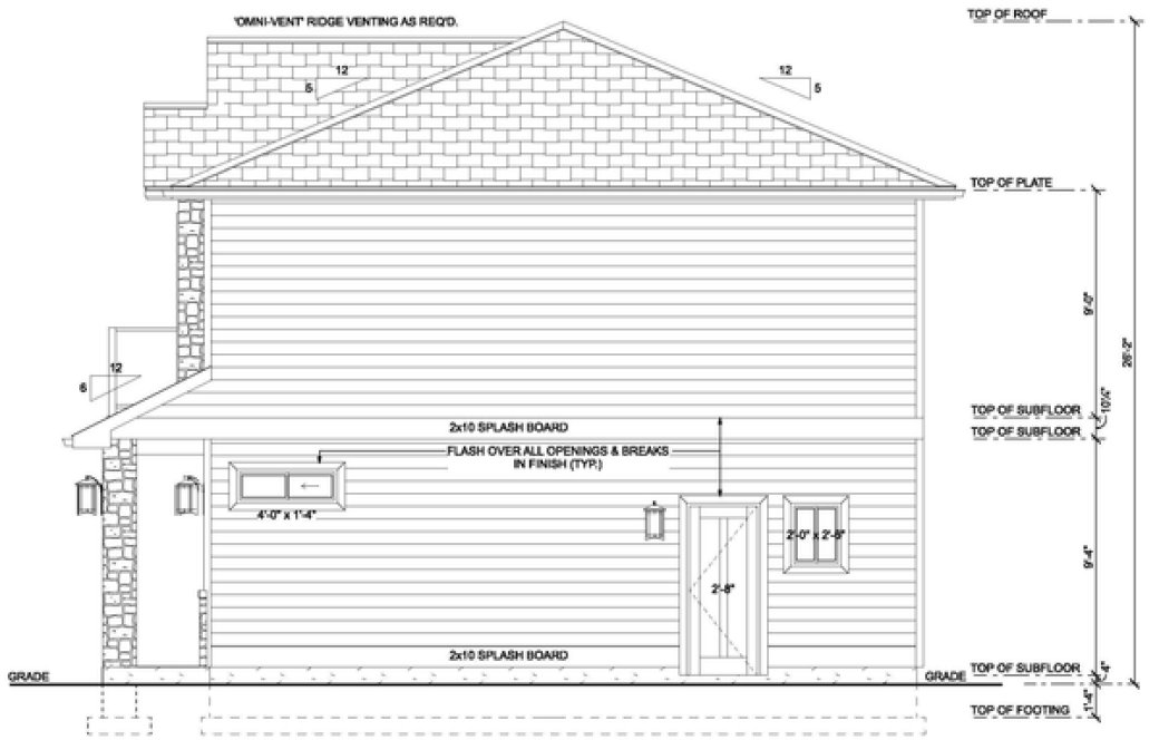 Right Elevation for House Plan #203029