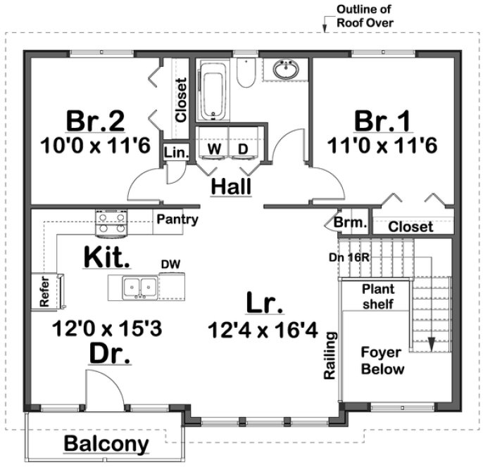 Second Floor Plan for House Plan #203029