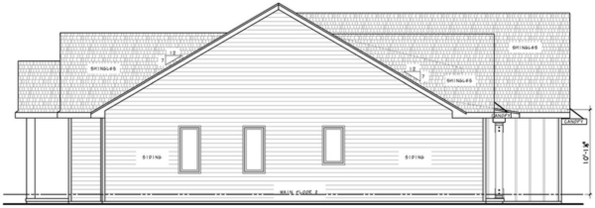 Left Elevation for House Plan #157712