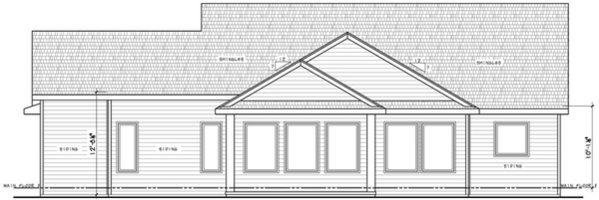 Rear Elevation for House Plan #157712
