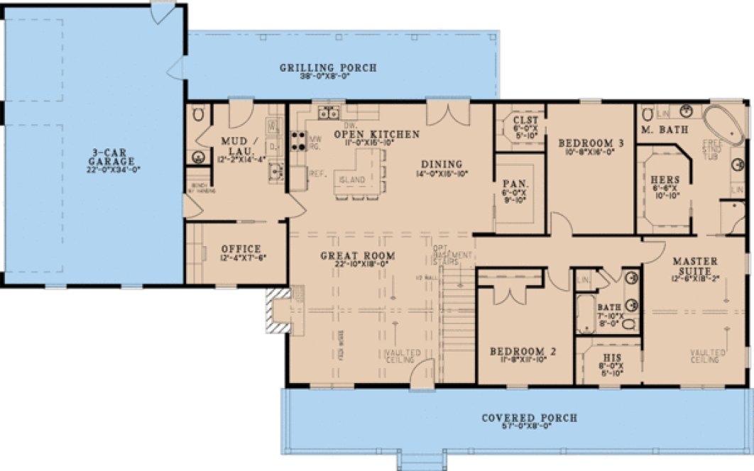 Main Floor Plan for House Plan #313132