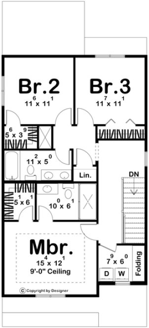 Second Floor Plan for House Plan #708361