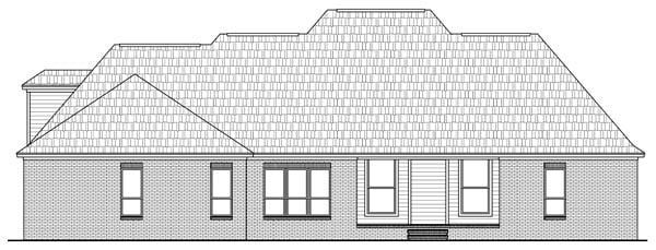 Rear Elevation for House Plan #219672