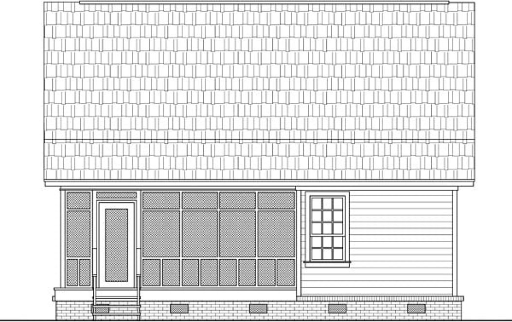 Rear Elevation for House Plan #216101
