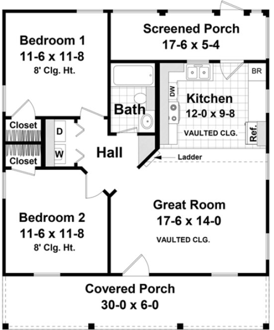 Main Floor Plan for House Plan #216101