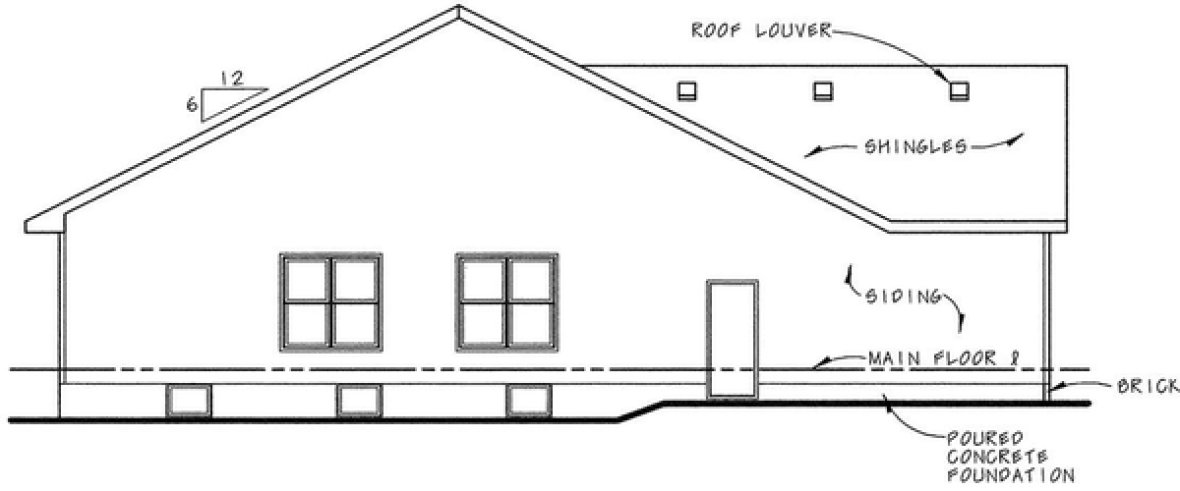 Left Elevation for House Plan #152262