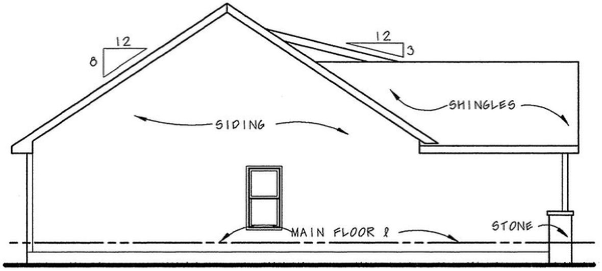 Left Elevation for House Plan #150932