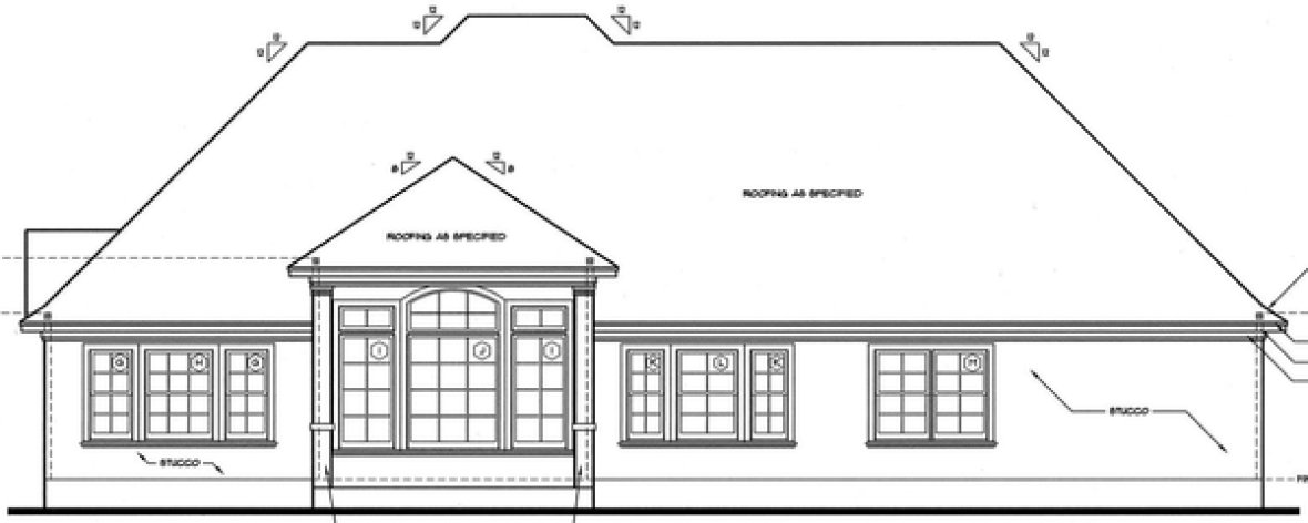 Rear Elevation for House Plan #159762