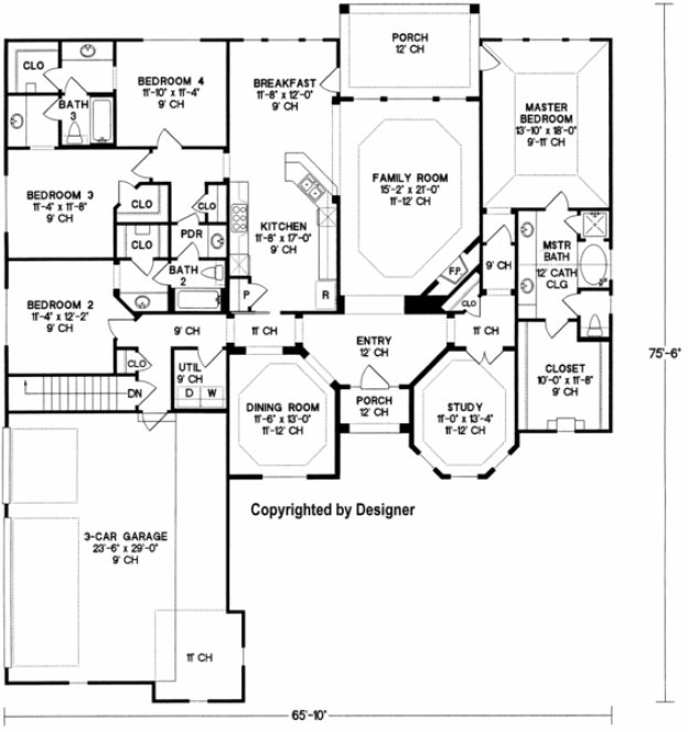 Main Floor Plan for House Plan #159762