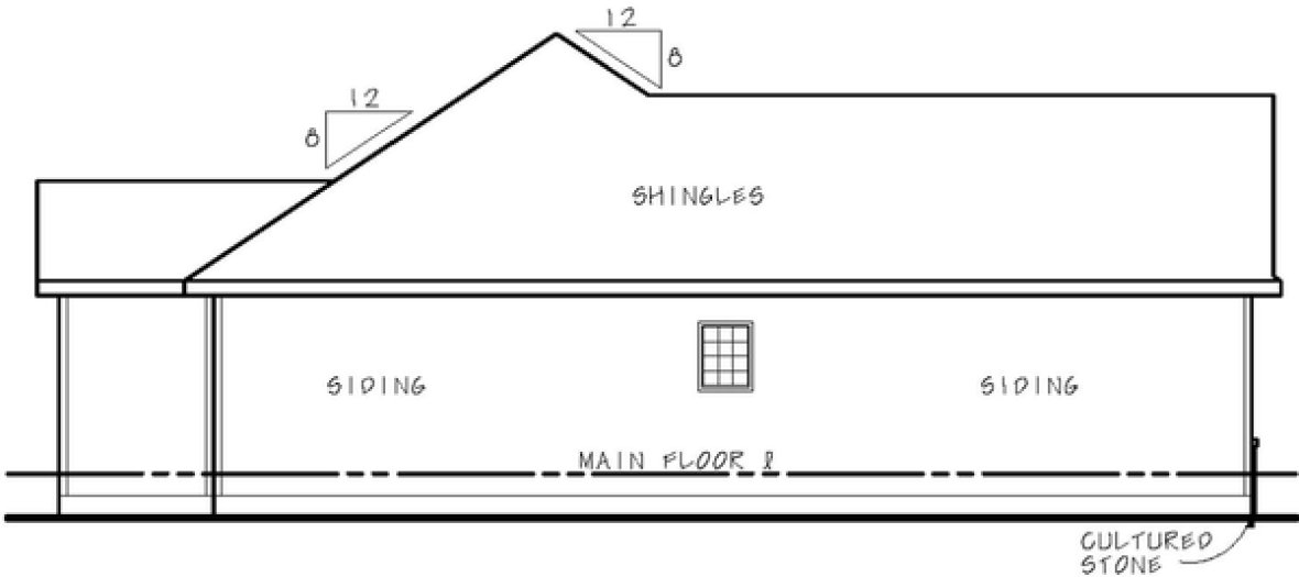 Left Elevation for House Plan #153731