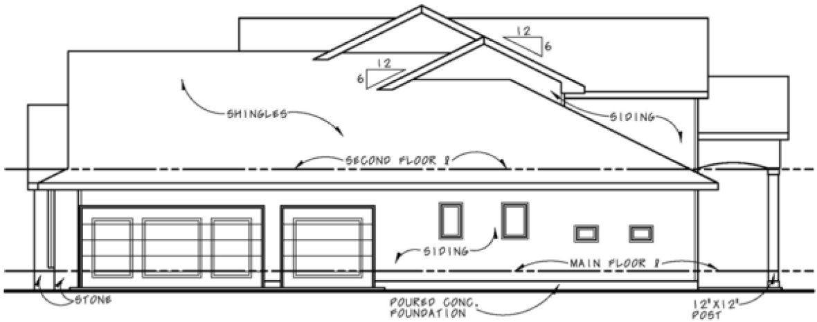 Right Elevation for House Plan #157423