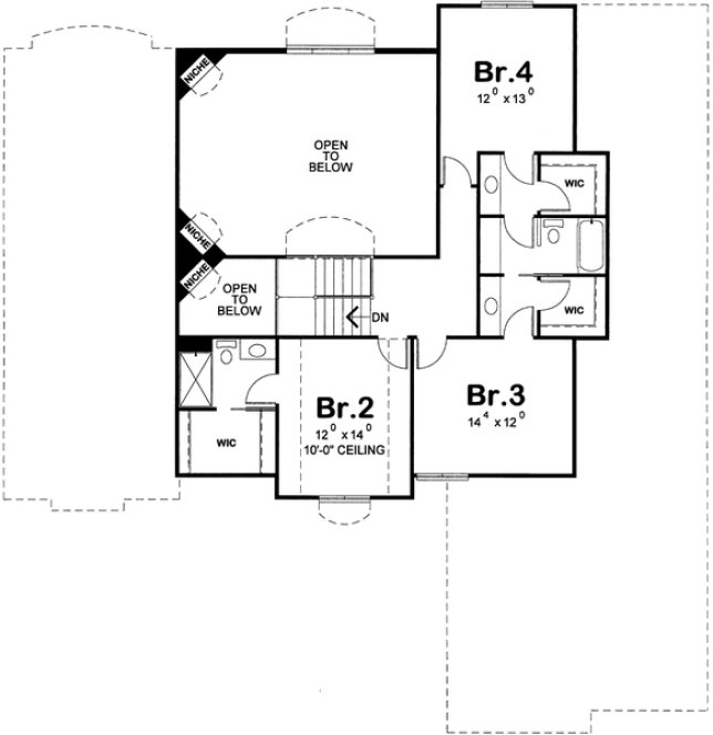 Second Floor Plan for House Plan #157423