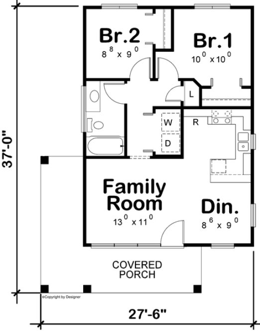 Main Floor Plan for House Plan #154860
