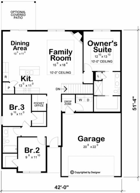 Main Floor Plan for House Plan #156061