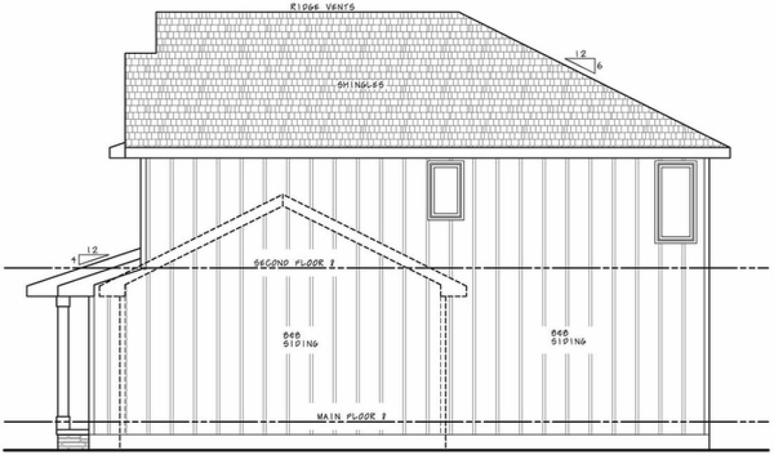 Right Elevation for House Plan #154132