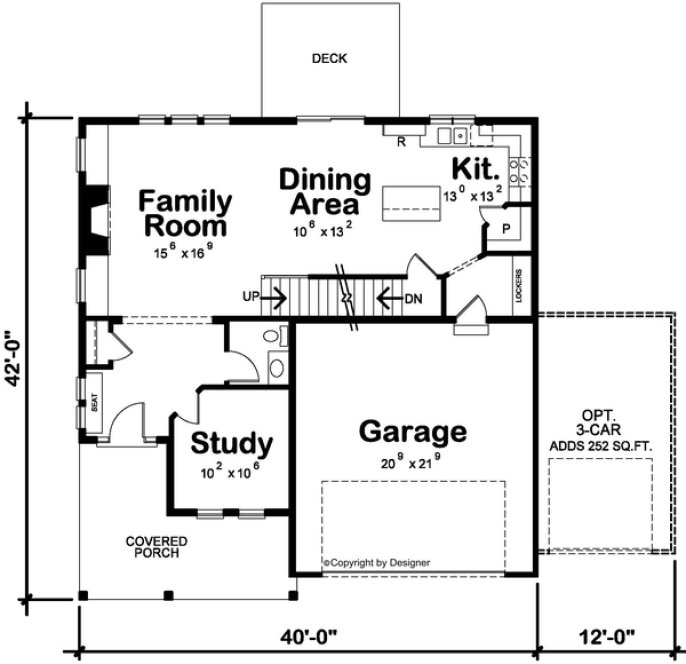 Main Floor Plan for House Plan #154132