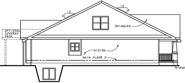 Left Elevation for House Plan #159052