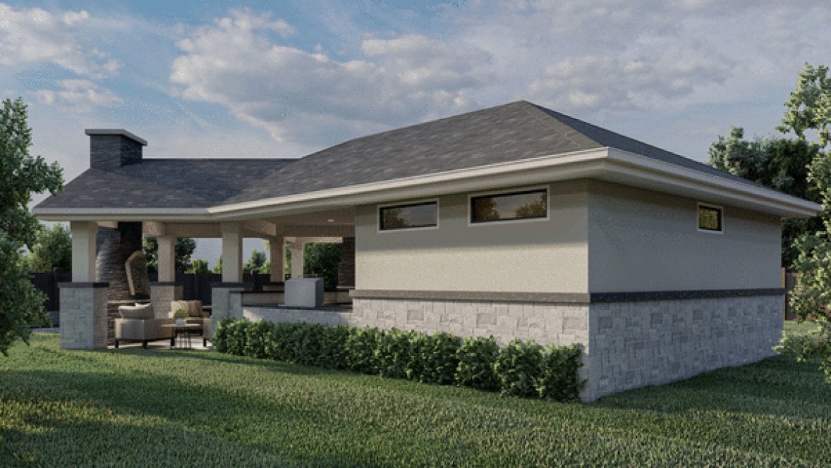 Left Elevation for House Plan #702620