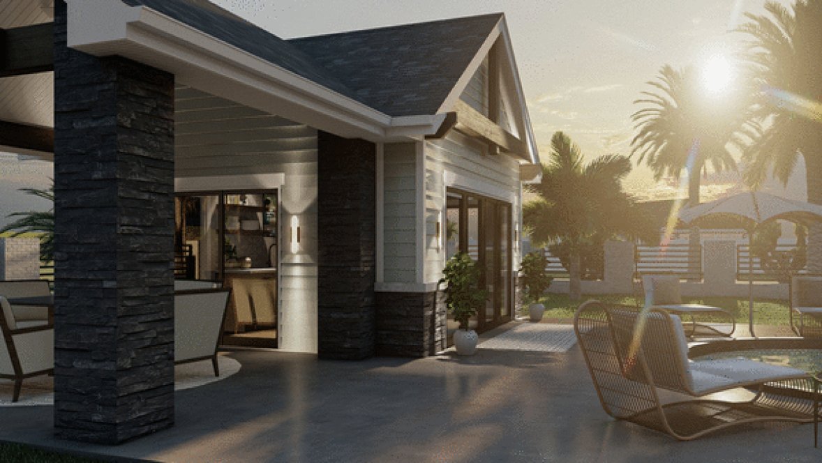 Left Elevation for House Plan #706030