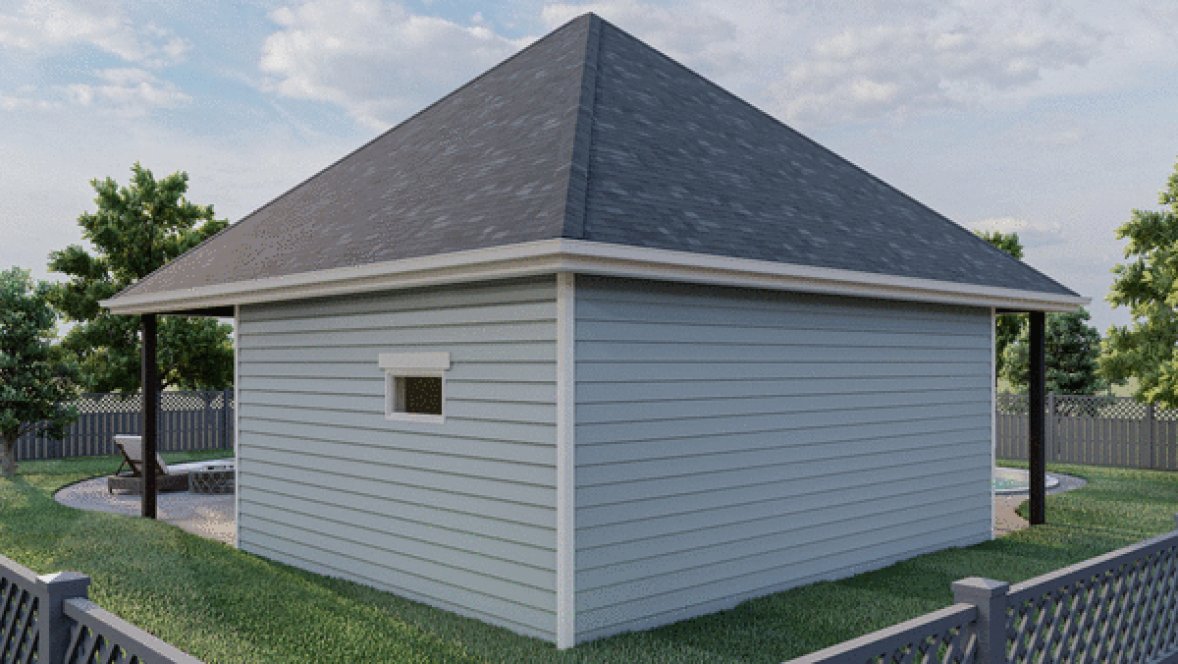 Rear Elevation for House Plan #706930