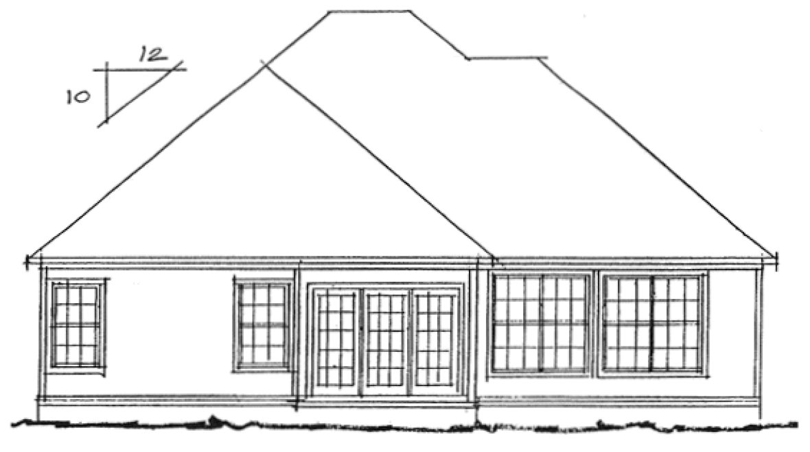 Rear Elevation for House Plan #241142