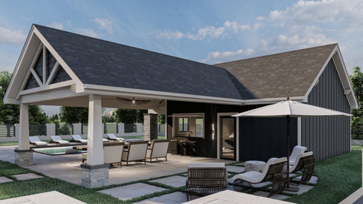 Rear Elevation for House Plan #706750