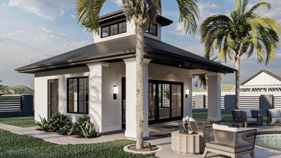 Left Elevation for House Plan #704630