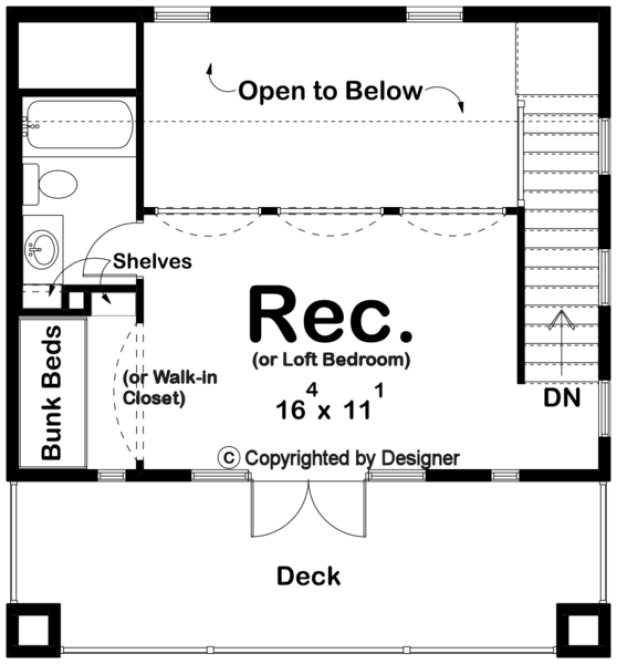Second Floor Plan for House Plan #703080