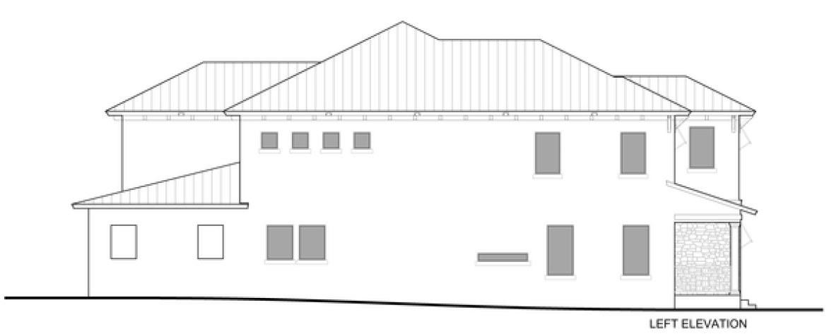 Left Elevation for House Plan #829834