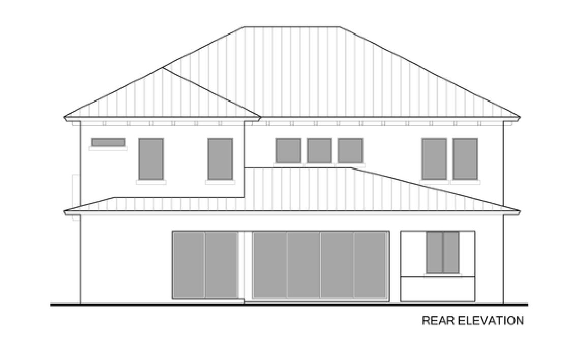 Rear Elevation for House Plan #829834