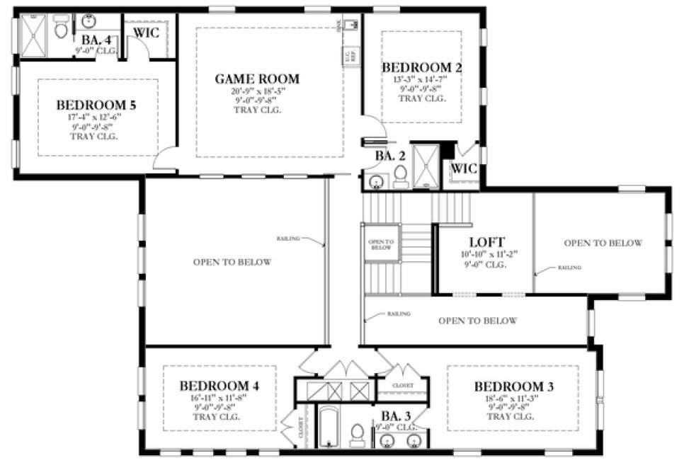 Second Floor Plan for House Plan #829834